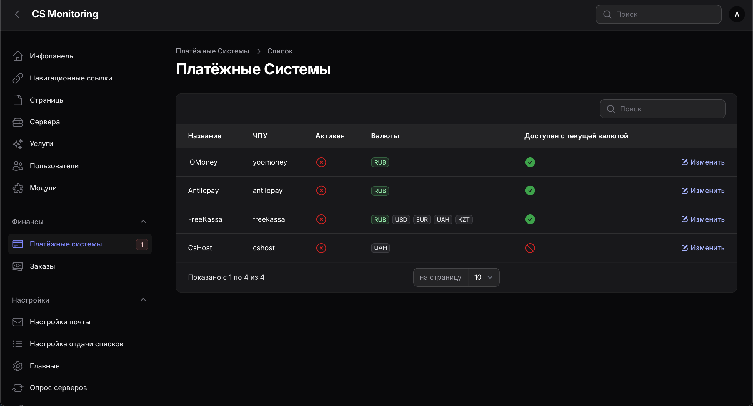 Платёжные системы